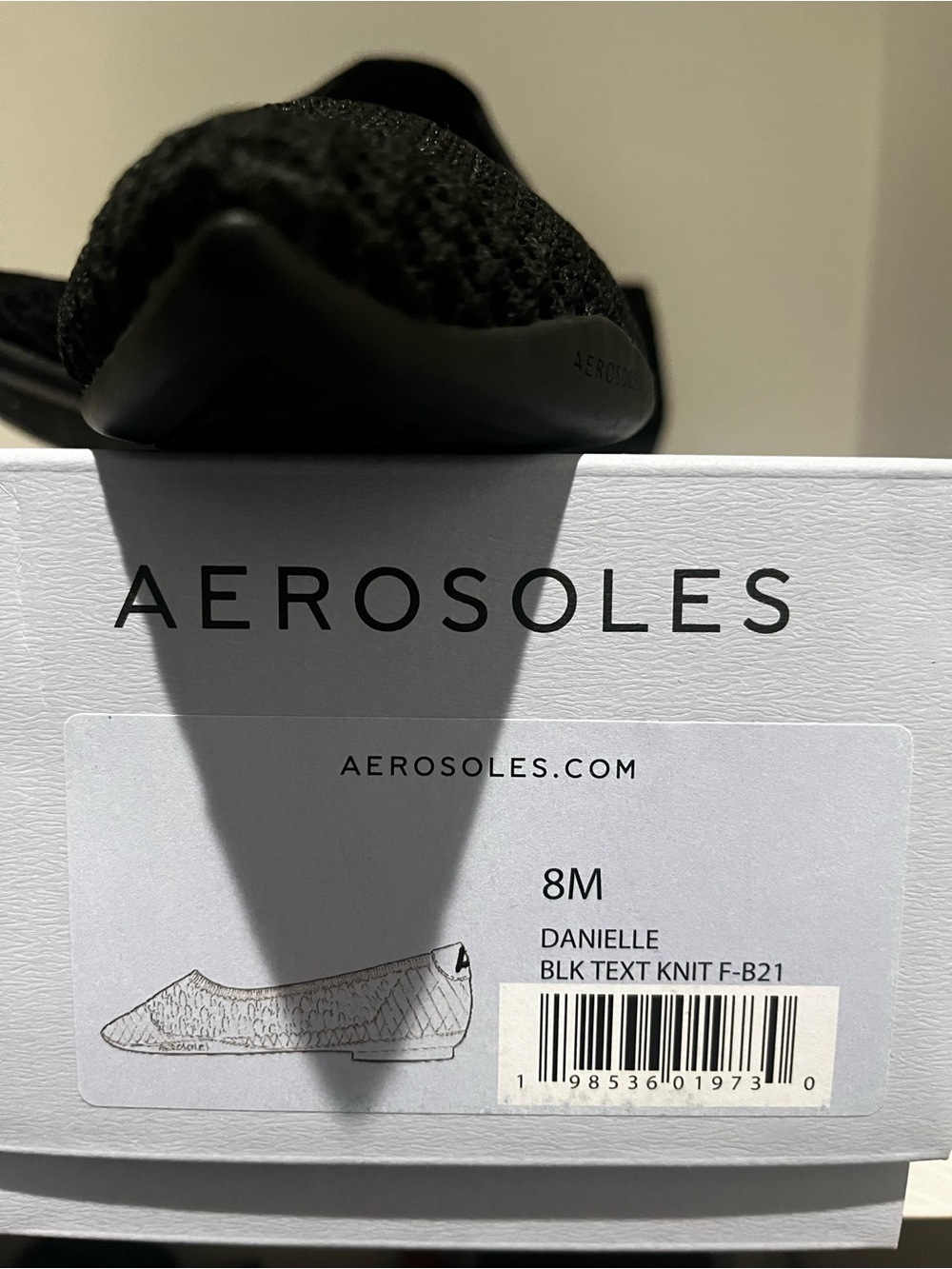NIB Aerosoles Black Danielle Knit Ballet Flat Shoes- 8 - Picture 5 of 6